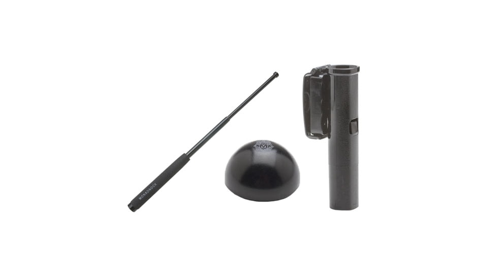 Monadnock Patrol Kit 2622 w/21in Baton in Black Chrome w/Foam Grip &amp; Hindi Baton Cap, and a 360 Degree Swivel Baton Holder in BasketWeave Black 1001594