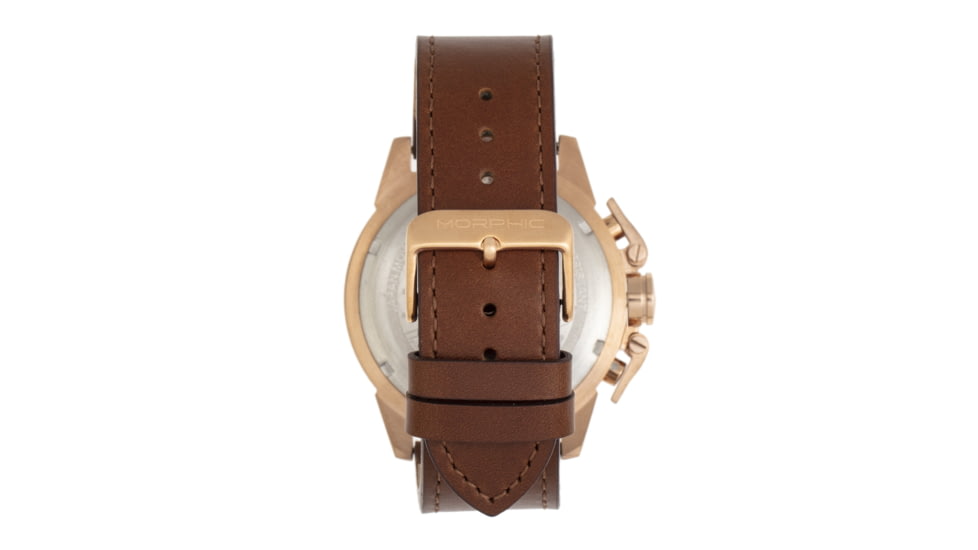 Morphic M81 Series Chronograph Leather-Band Watch w/Date, Brown/Rose Gold - Mens, MPH8104