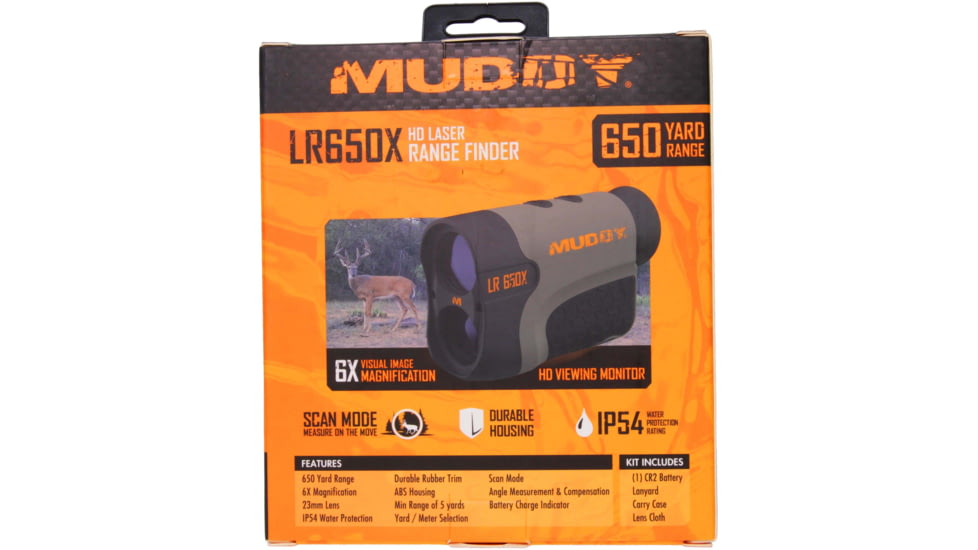Muddy 650 Yard Laser Range Finder, Black/Grey, MUD-LR650X