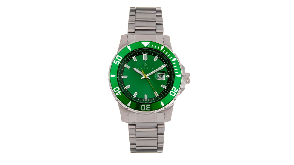 Nautis Nautis Admiralty Pro 200 Bracelet Watch w/Date, Green, One Size, GL2008-F