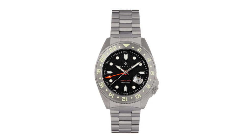 Nautis Nautis Global Dive Bracelet Watch w/Date, Black, One Size, 18093G-C