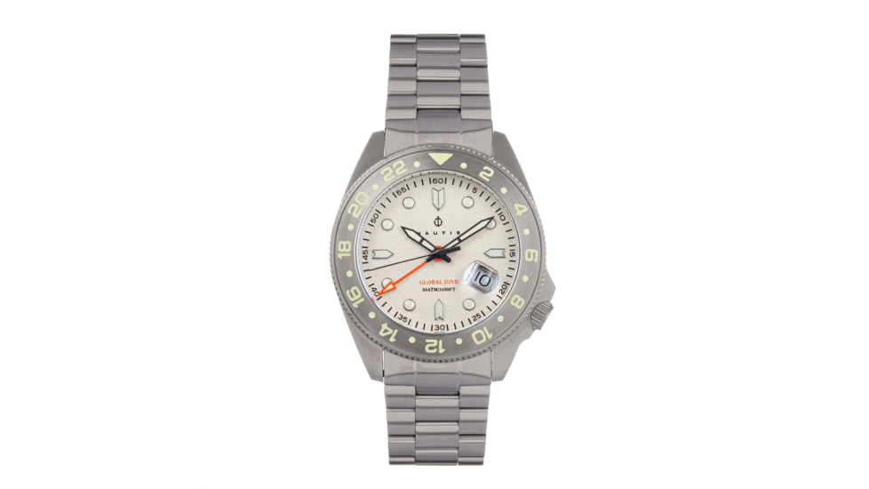 Nautis Nautis Global Dive Bracelet Watch w/Date, White, One Size, 18093G-E