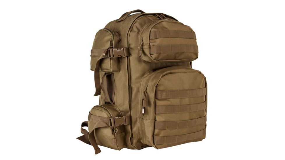 NcSTAR VISM Tactical Backpack with 10 x 12in Level III+ Shooters Cut PE Hard Ballistic Plate, Tan, BPCBT2911-A