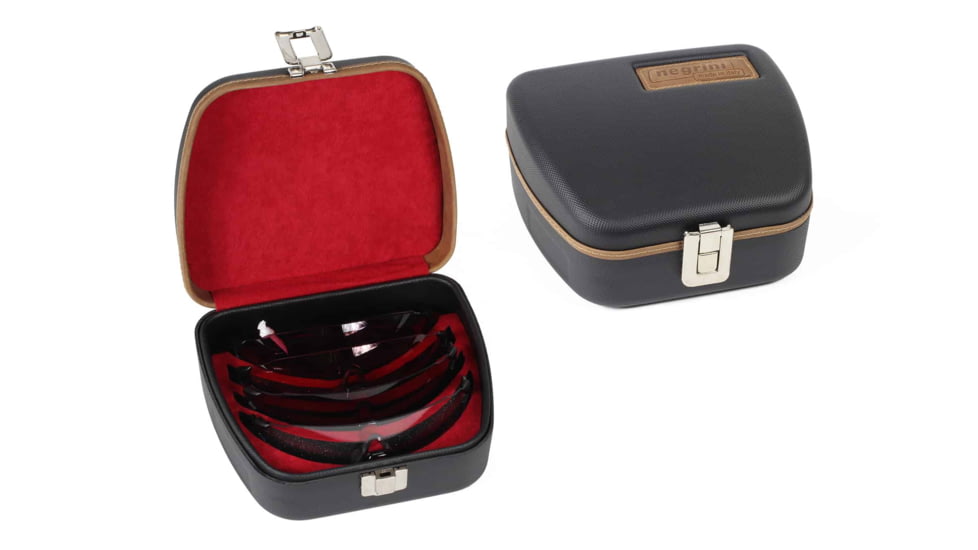 Negrini Shooting Sports Eyewear Case, Black/Bordeaux, 3105LXX/5584