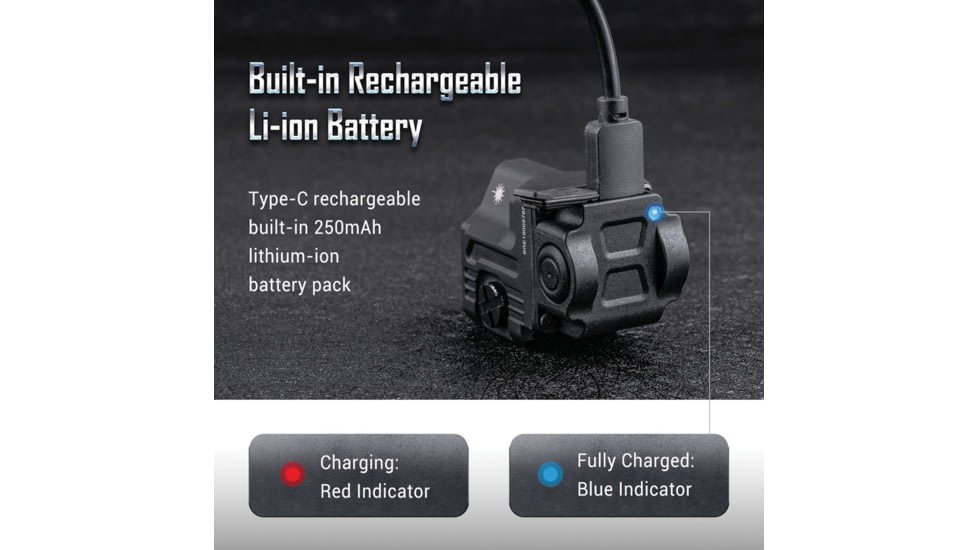 Nextorch WL22 LED Compact Weapon Light w/Red Laser. Lithium Ion, White, 650 Lumens, Black, PS520033