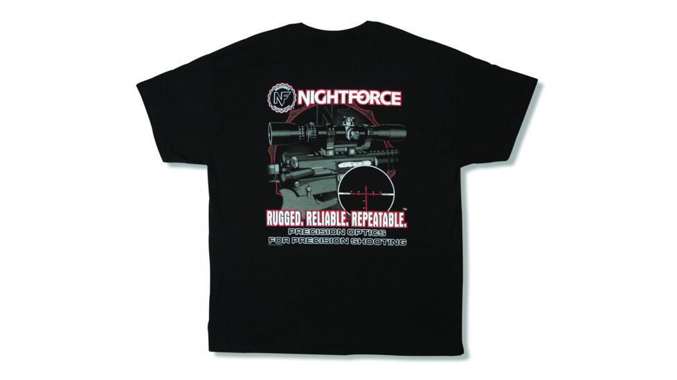 Nightforce T-Shirt, Excel, Black, Medium, Black, Med A232