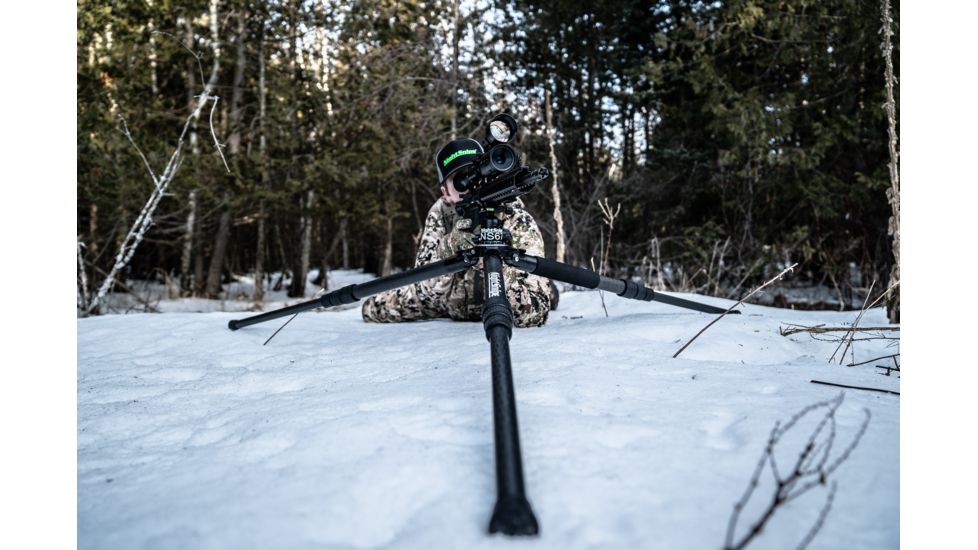 NightSnipe Elite Hunter Carbon Fiber Shooting Tripod, NS67 Ball Head and NightSnipe Picatinny Rail Mount Combo Kit, EHNS67-2288