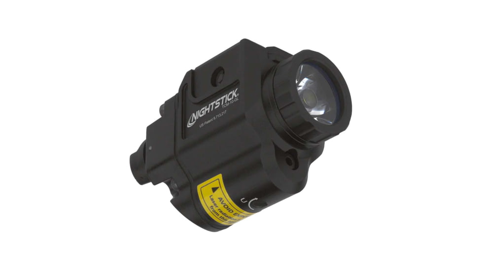 Nightstick TCM-10-GL 650 Lumens Compact LED Weapon-Mounted Light w/Green Laser, CR123, White Light, Ambidextrous, Black, TCM-10-GL