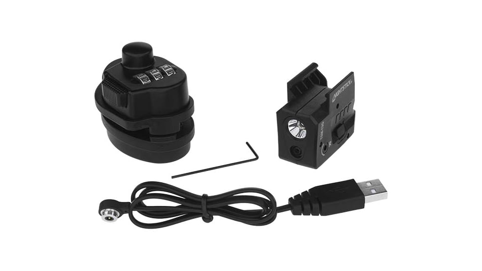 Nightstick TSM13G Subcompact LED Weapon Light, Lithium-ion Rechargeable, White, 175 Lumens, Black, TSM-13G