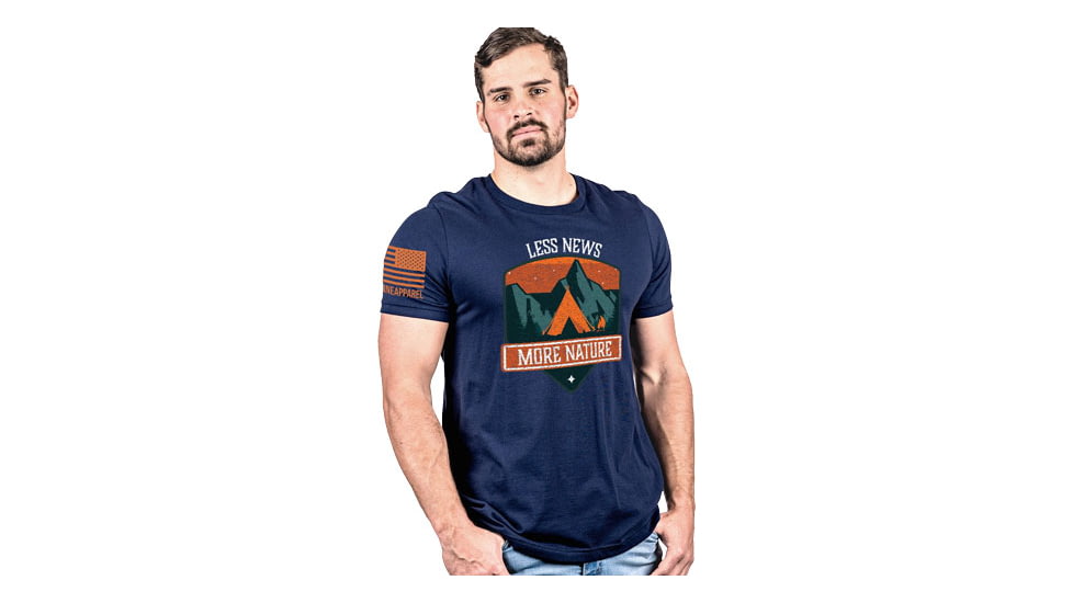 Nine Line More Nature, Less News T-Shirt - Mens, Midnight Navy, 2XL, MORNATTSMIDNIGHTNAVY2XL