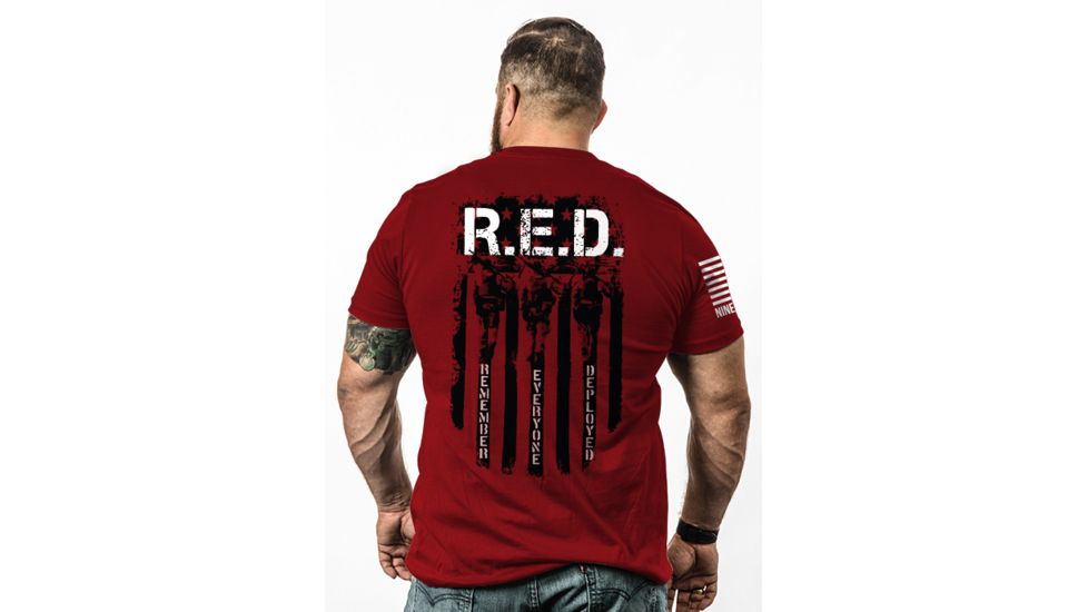 Nine Line Red Graphic T-Shirts - Mens, Red, Medium RED-TS-RED-M