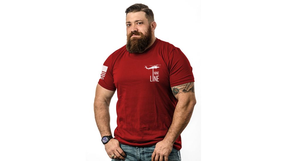 Nine Line Red Graphic T-Shirts - Mens, Red, Medium RED-TS-RED-M