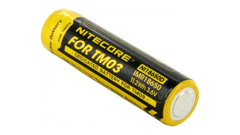 Nitecore IMR 18650 3.6V Li-Mn Rechargeable Battery for the TM03, Black, NITECORE-TM03-18650
