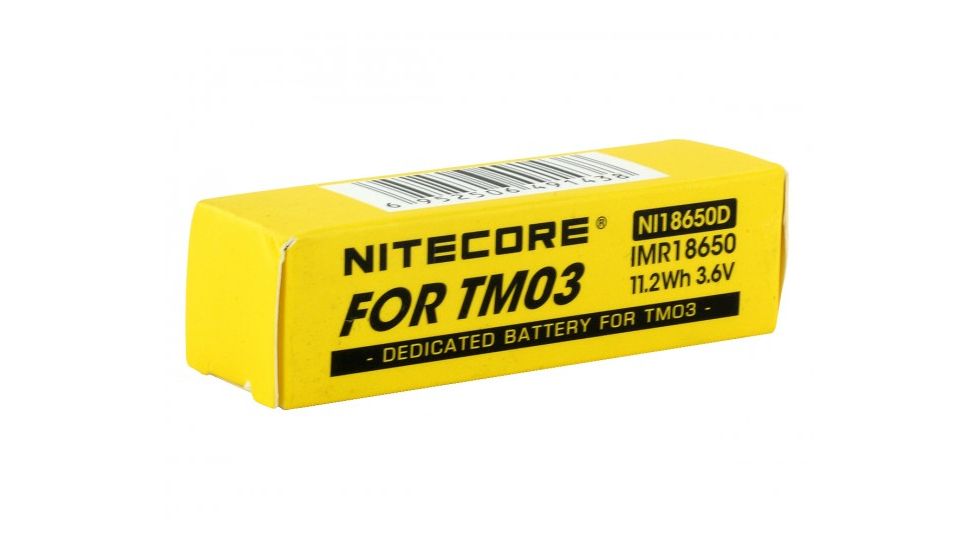 Nitecore IMR 18650 3.6V Li-Mn Rechargeable Battery for the TM03, Black, NITECORE-TM03-18650