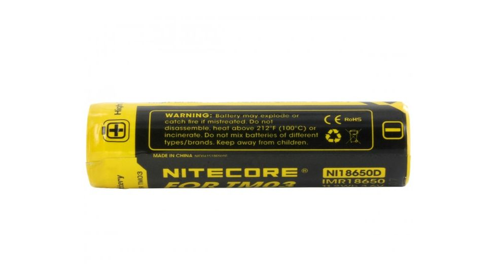 Nitecore IMR 18650 3.6V Li-Mn Rechargeable Battery for the TM03, Black, NITECORE-TM03-18650