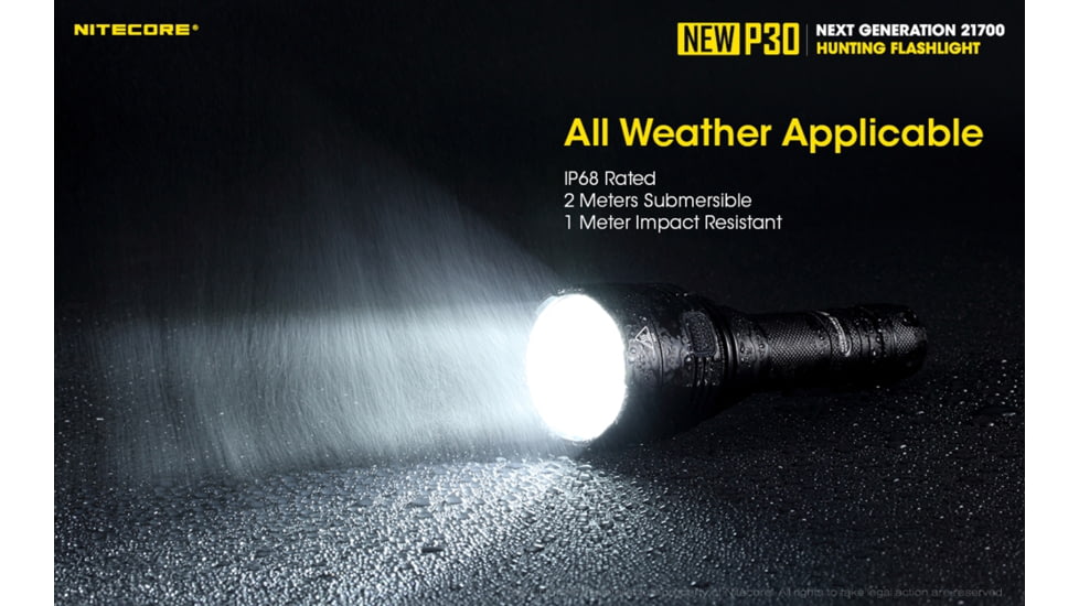 Nitecore NEW P30 Hunting Kit with LumenTac Offset Mount and AC USB Adapter, Black, 6952506405879