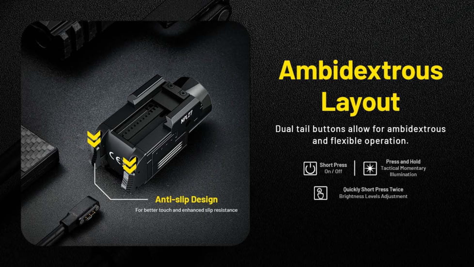 Nitecore NPL27 USB-C Rechargeable 650 Lumens LED Rail Mount Weapon Light