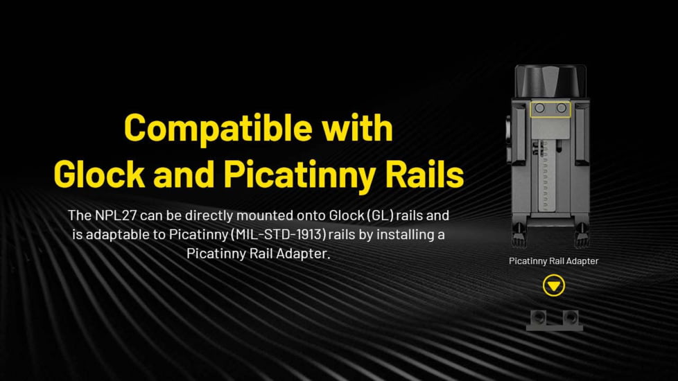 Nitecore NPL27 USB-C Rechargeable 650 Lumens LED Rail Mount Weapon Light