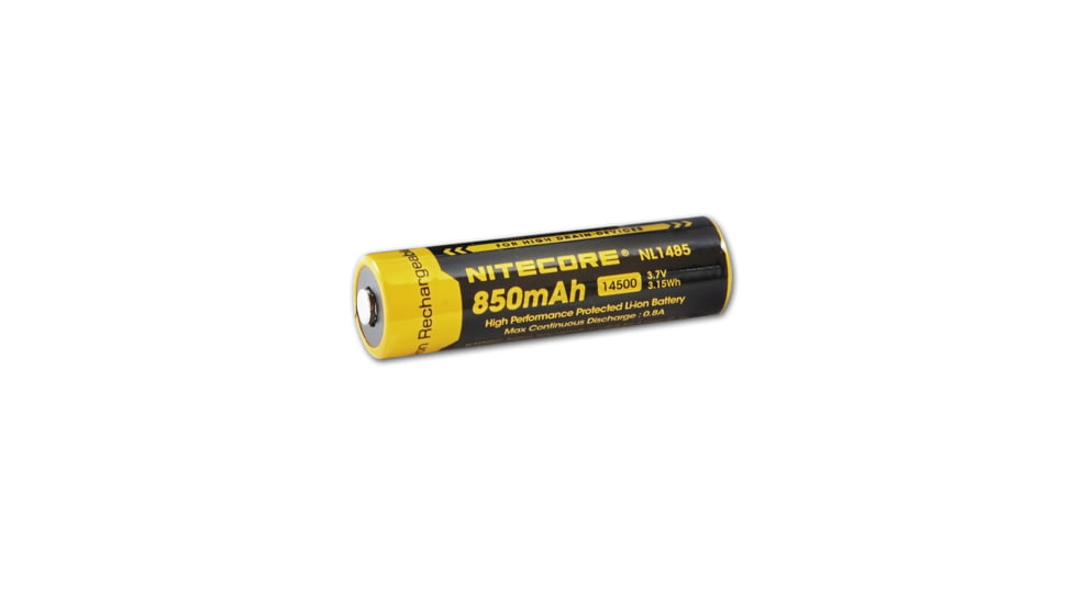 Nitecore NL1485 850mAh 14500 Rechargeable Battery, Yellow, 6952506492398
