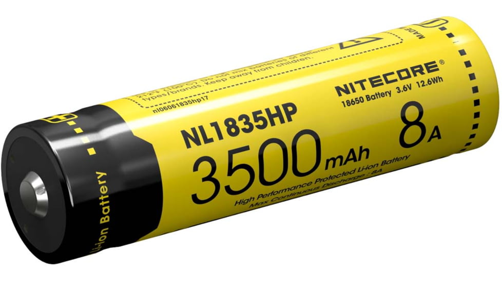 Nitecore NL1835HP 3500mAh High Performance Rechargeable 18650 Battery, Yellow, 6952506492343