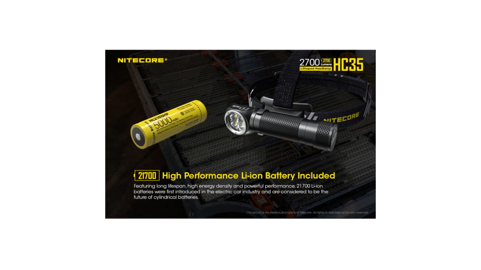 Nitecore NL2150HP 21700 5000mAh 15A High Discharge Rechargeable Li-ion Battery, Yellow, 6952506405831