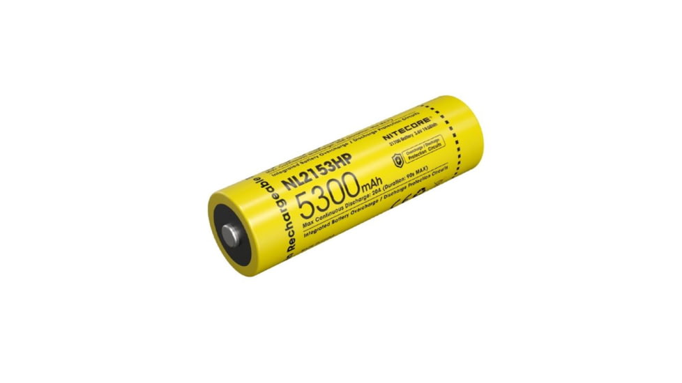 Nitecore NL2153HP 5300mAh Rechargeable 21700 Battery, Yellow, BAT-NITE-21700-NL2153HP