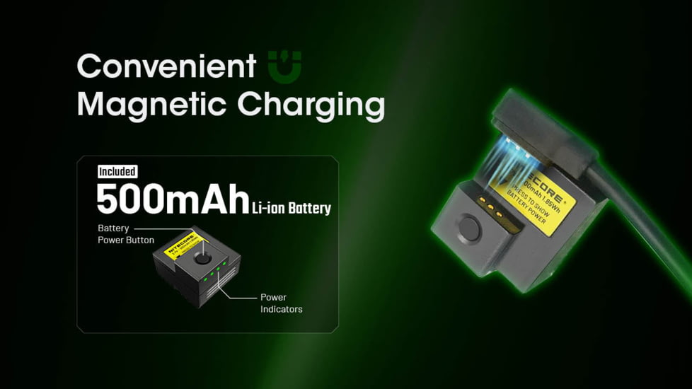 Nitecore NPL25 GL 900 Lumens LED Weapon Light w/Green Laser Sight, Lithium Ion, Black, NPL25 GL