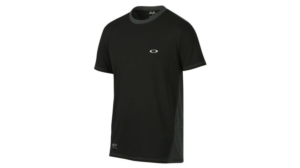 Oakley Exposure Crew Tee, Jet Black Heather, Medium 433448-01S-MD