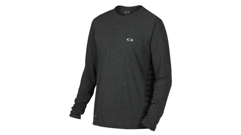 Oakley Exposure LS Tee, Jet Black Heather, Medium 433445-01S-MD
