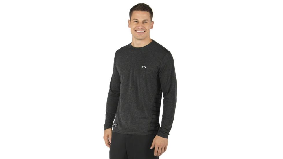 Oakley Exposure LS Tee, Jet Black Heather, Medium 433445-01S-MD