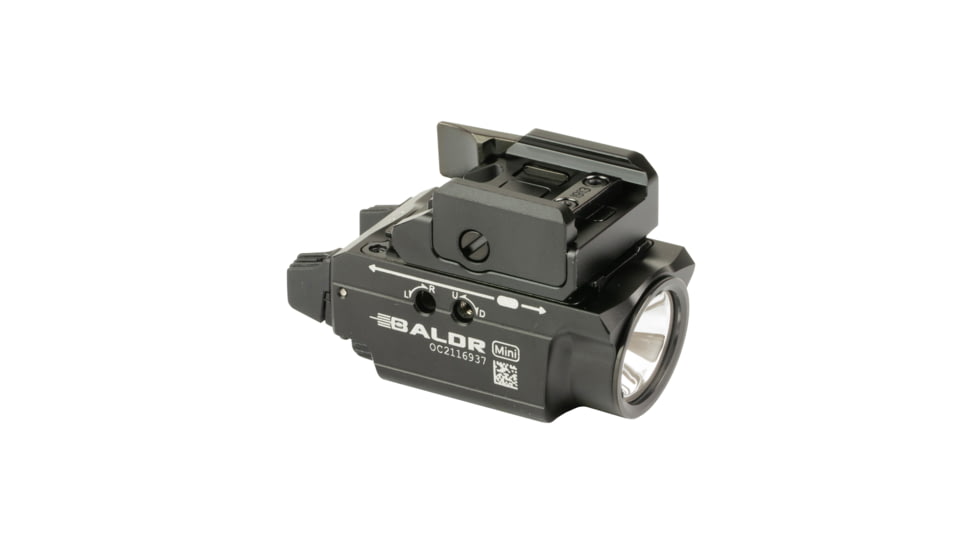 Olight Baldr Mini, Rechargeable Weapon Mounted Light, 600 Lumens, Green Laser, Black, OBALDRMINIBK1