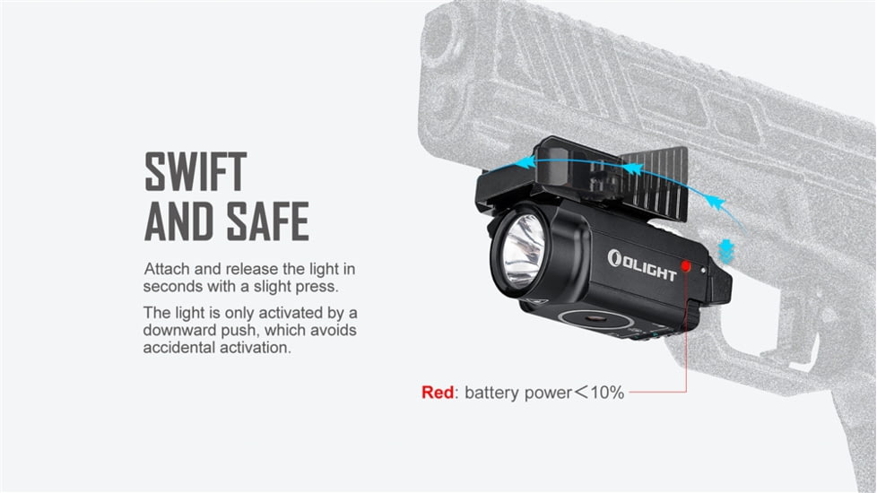 Olight Baldr Mini w/ Green Laser Sight LED Flashlight, Cool White, 600 Lumens, Black, FL-OL-BALDRMINI-BK