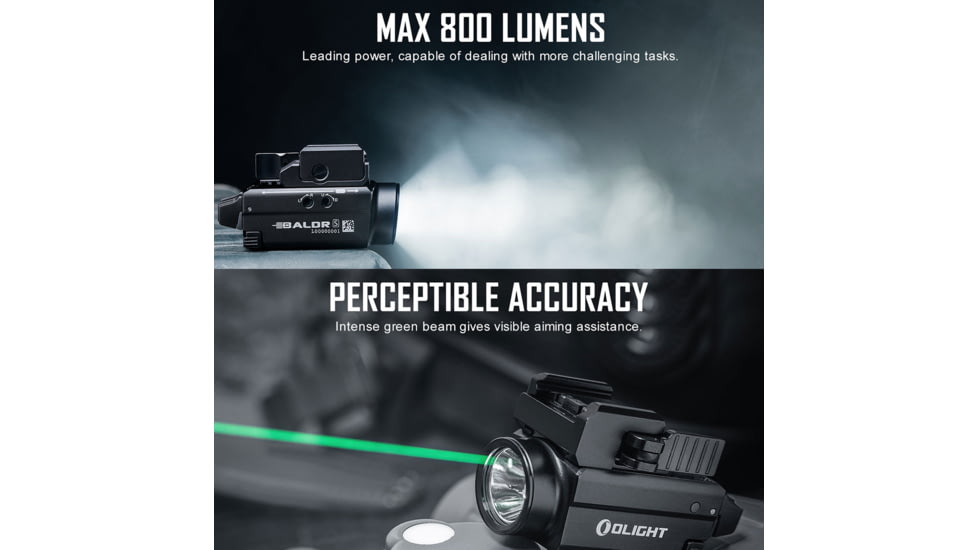Olight Baldr S 800 Lumens LED Tactical Flashlight with Green Laser