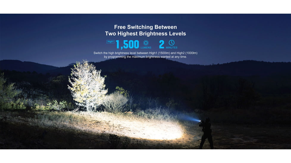 Olight PL-3R Valkyrie 1500 Lumens LED Rechargeable Mountable Tactical Flashlight