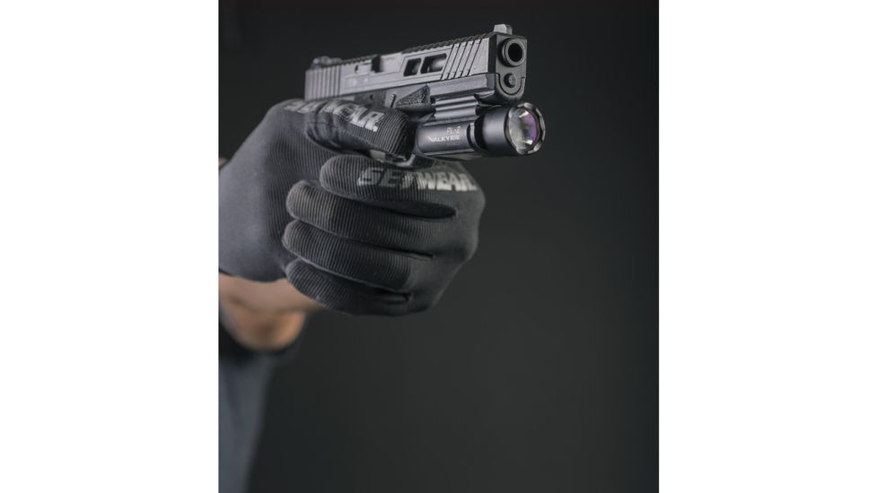 Olight PL-2 Valkyrie Rail Mounted LED Pistol Light, Picatinny and Glock Rails, CREE XHP35 HI CW LED, 1200 Lumens, Includes 2 x CR123As, Black, PL-2-VALKYRIE
