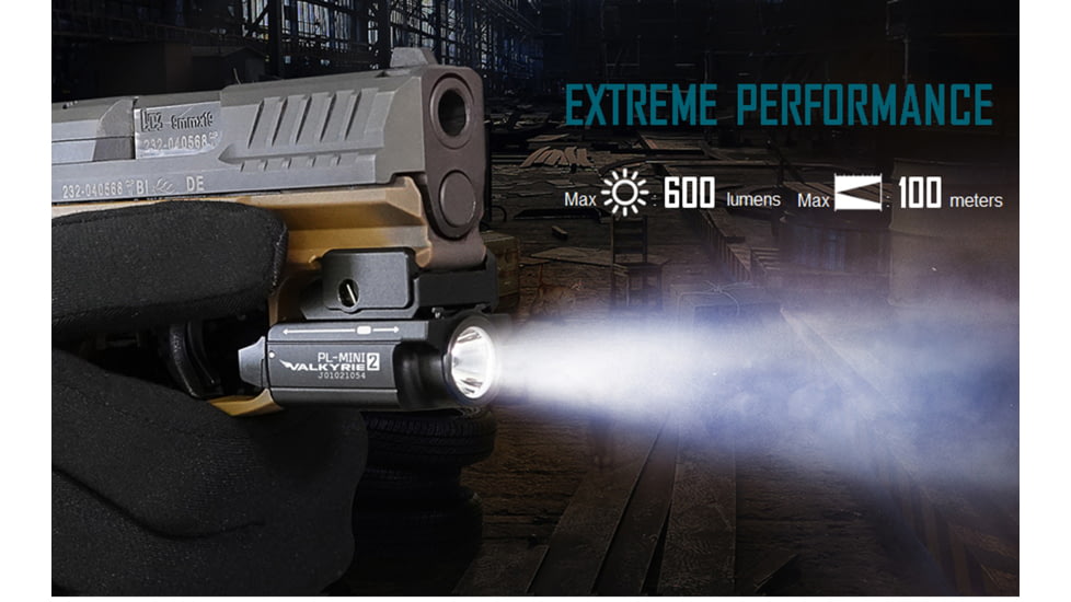 Olight PL-MINI 2 Valkyrie Rechargeable LED Flashlight, Cool White, 600 Lumens, Black, FL-OL-PL-MINI2-BK