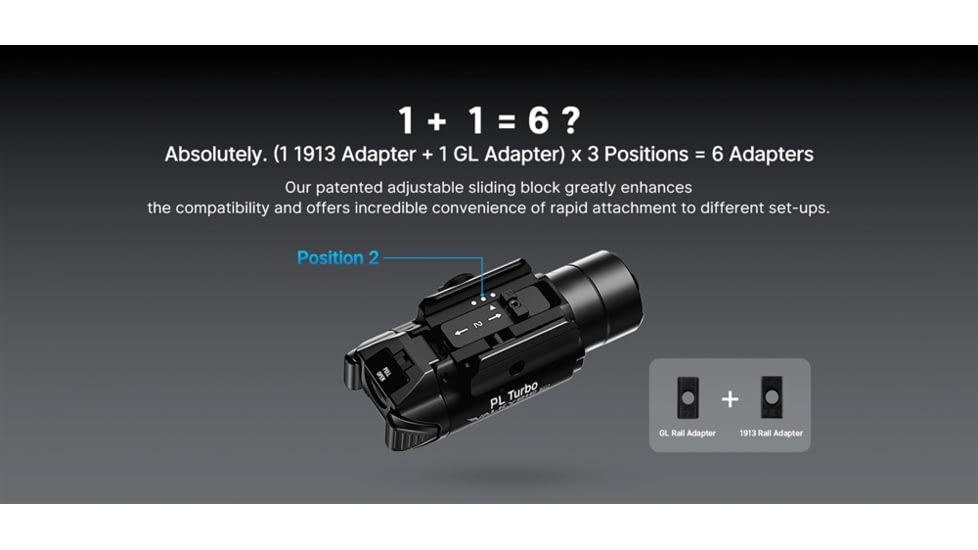 Olight PL Turbo Valkyrie LED Long Range Rail Mount Flashlight, 800 Lumen, Black, FL-OL-PLTURBO-BK
