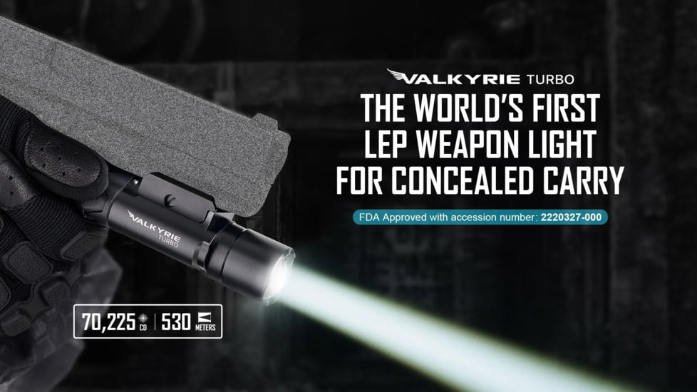 Olight Valkyrie Turbo LEP Tactical LED Flashlight, White, 250 Lumens, Tan, FL-OL-VALKYRIETURBO-TN