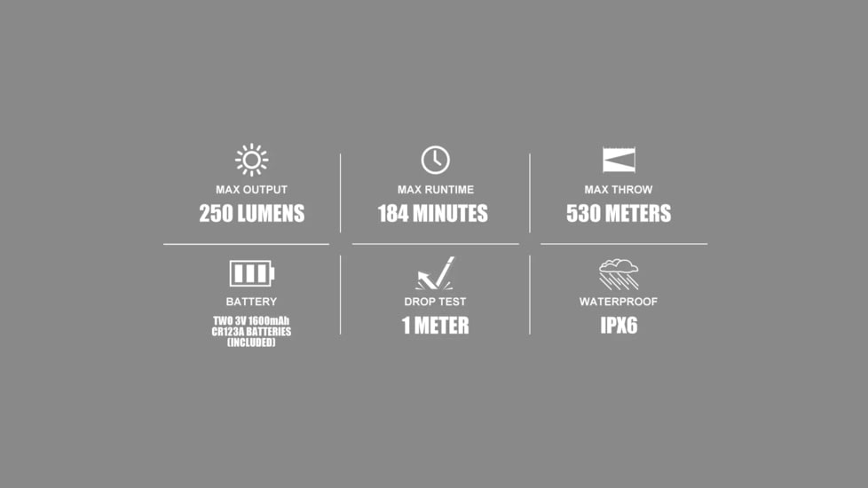 Olight Valkyrie Turbo LEP Tactical LED Flashlight, White, 250 Lumens, Tan, FL-OL-VALKYRIETURBO-TN