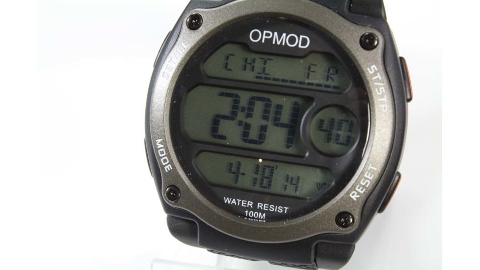 OPMOD T.E.W. 1.0 Tactical Everyday Watch, Black Case/Grey Ring /Black Strap, 44mm CS007B