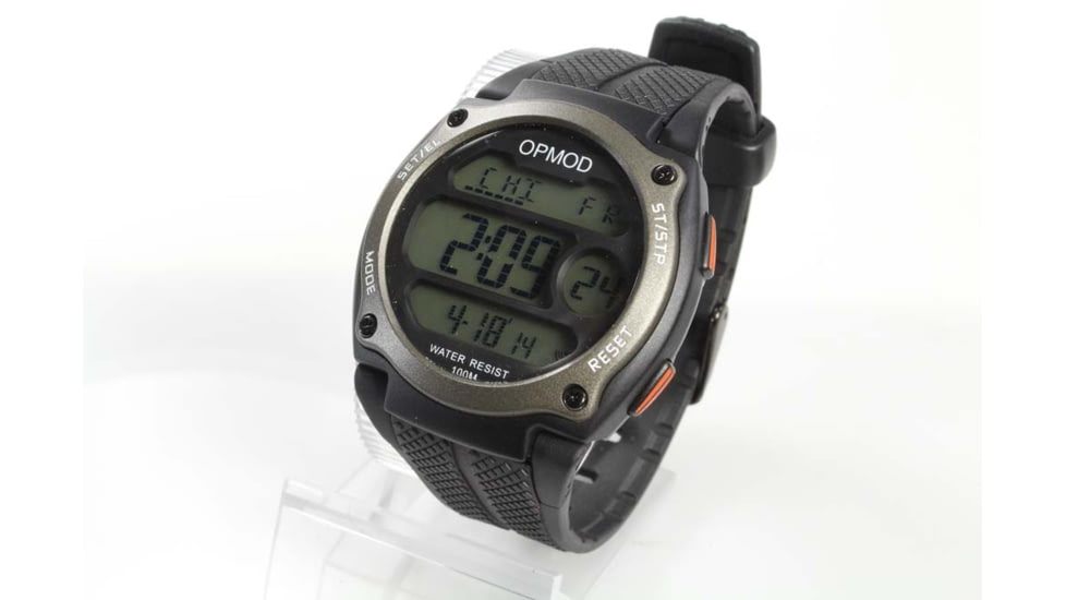 OPMOD T.E.W. 1.0 Tactical Everyday Watch, Black Case/Grey Ring /Black Strap, 44mm CS007B
