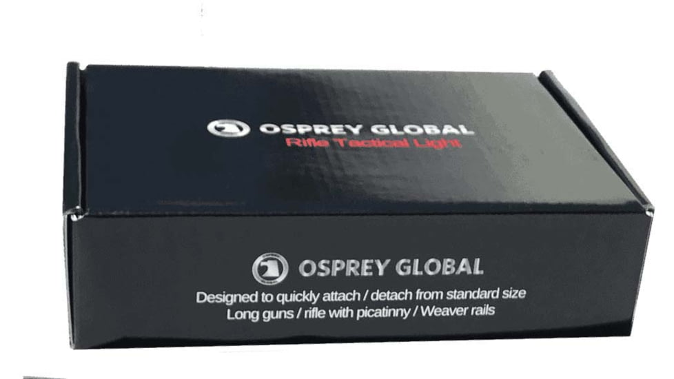 Osprey Global LED Tactical Rifle Flashlight, 2x ICR 16340, 600 Lumens, Black, FL-OSP-600