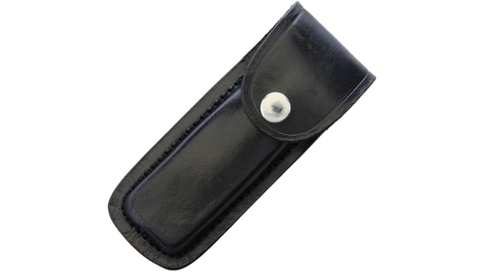 Pakistan Leather Sheath, Fits Most 5in Folding Knife, Snap Closure, Black, SHE-2033225