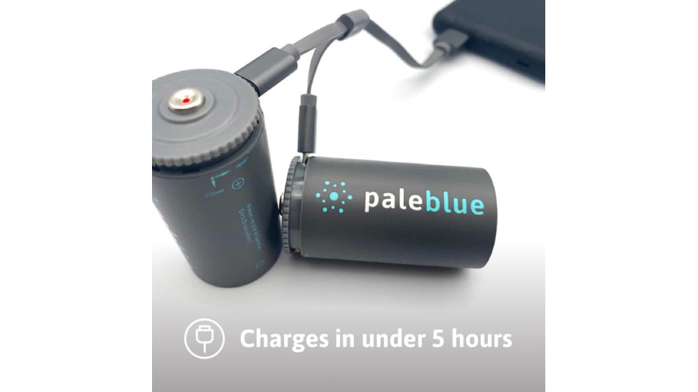 Pale Blue Earth Pale Blue Smart Lithium Ion USB Rechargeable D Batteries 2 Pack, Gray, PB-D-C