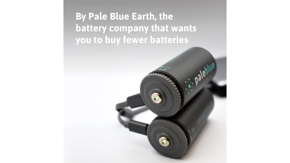 Pale Blue Earth Pale Blue Smart Lithium Ion USB Rechargeable D Batteries 2 Pack, Gray, PB-D-C