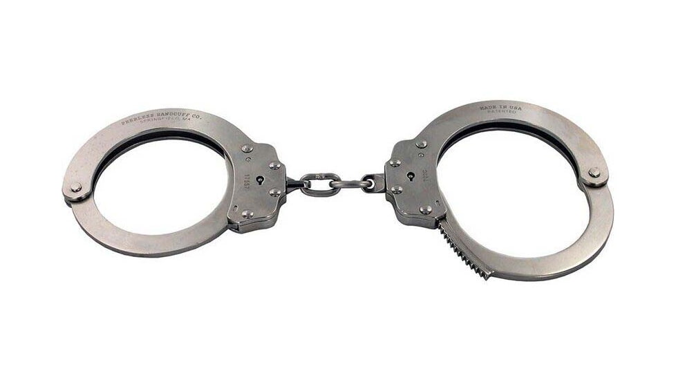 Peerless Handcuff Model 702C Oversize Chain Link Handcuff, Black, 4720B