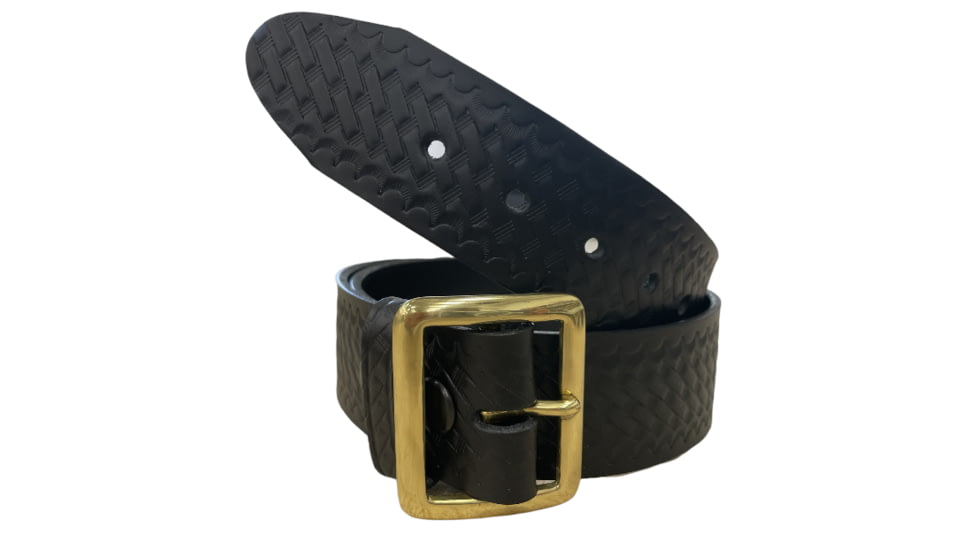 Perfect Fit 1.75in Garrison Belt, Basket Weave, Brass Buckle, Black, 34, 5001-BW-BR-34