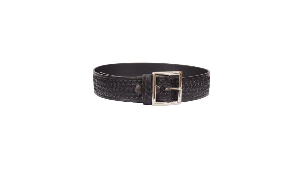 Perfect Fit 1.75in Garrison Belt, Basket Weave, Chrome Buckle, Black, 38, 5001-BW-CH-38