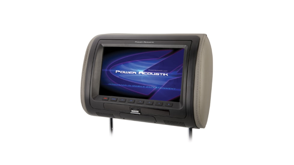 Power Acoustik Universal Headrest Monitor with IR Transmitter &amp; 3 Interchangeable Skins, 9, H-91CC