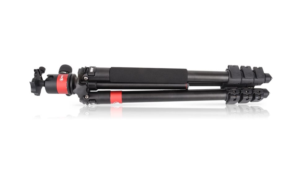 Predator Tactics DeadEye Rifle Tripod System, Matte Black/Red Aluminum Finish, 97504